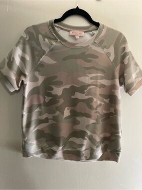 Philosophy Pink & Sage Green Camo Short-Sleeve Hoodie Tee